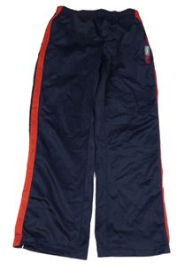 Tmavomodré sportovní tepláky s nápisy a pruhy GRINARIO