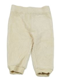 Smetanové žebrované plyšové tepláky St. Bernard