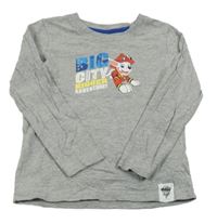 Sivé melírované tričko s PAW PATROL - Marshall nickelodeon