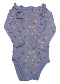 Fialové body s květy a volánky TCM