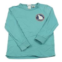 Modrozelené pyžamové tričko s ledním medvedíkom H&M