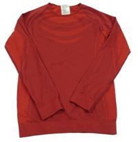 Tmavočervené thermo tričko so vzorom a pruhmi crivit