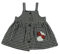 Čierno-biele kockované vlnené prepínaci šaty s psíkom Next