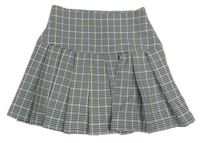 Čierno-bielo-zeleno-svetlomodrá kockovaná vzorovaná sukňa PRIMARK