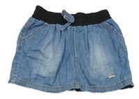 Modro-čierna rifľová sukňa s mašlou