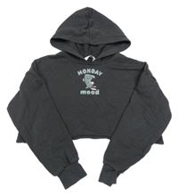 Tmavosivá oversize crop mikina s Oslíkem a kapucňou H&M