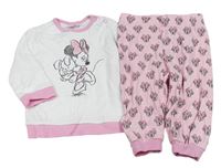 Bílo-růžové pyžamo s Minnie Disney