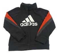 Černo-červená propínací mikina s logem Adidas
