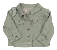 Zelenošedá rifľová bunda s volánikmi H&M