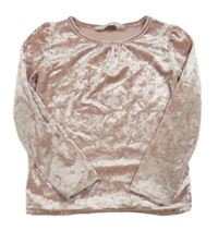 Starorůžové sametové triko H&M