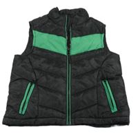 Čierno-zelená šušťáková zateplená vesta M&S