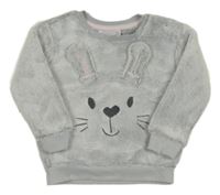 Svetlosivá chlpatá mikina s králikom Ergee