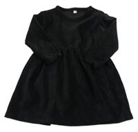 Čierne rebrované zamatové šaty Zeeman