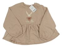 Nové - Světlehnědá mikina s králíkem s flitry Next