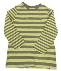 Kaki-limetkové pruhované tričko Topolino