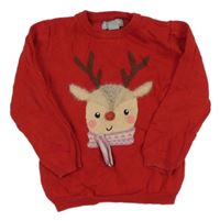 Červený svetr se sobem Primark