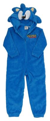 Modrá chlupatá kombinéza s kapucí - Sonic H&M