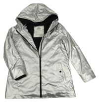 Stříbrná nepromokavá zateplená bunda s kapucí M&S