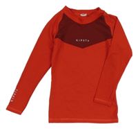 Červeno-vínové sportovní funkční triko Kipsta