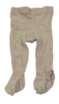 Světlehnědé žebrované punčocháče