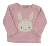 Ružová chlpatá mikina s králikom