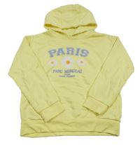 Žltá mikina s nápisom s kvetmi a kapucňou Dunnes