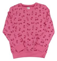 Tmavoružová mikina s notami Little Kids