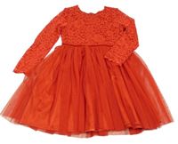 Červené krajkovo/tylové šaty