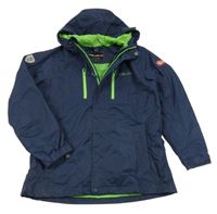 Tmavomodrá šusťáková jarní funkční bunda s kapucí TrollKids