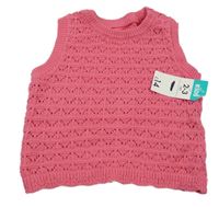 Nové - Ružová perforovaná svetrová vesta Matalan