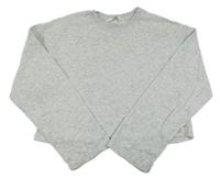 Svetlosivá melírovaná crop mikina H&M