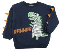 Tmavomodrá mikina s dinosaurom Tu