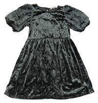 Antracitové zamatové šaty H&M