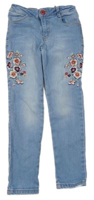 Světlemodré skinny rifle s výšivkami květin LC Waikiki