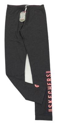 Nové - Tmavošedé legíny s logem Skechers