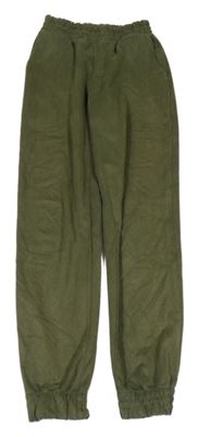 Khaki cuff kalhoty