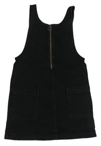 Čierne rifľové šaty s vreckami a zipsom M&S