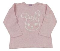 Svetloružový ľahký sveter s králikom Dopodopo