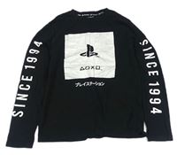 Čierne tričko s potiskem - PlayStation zn. M&S