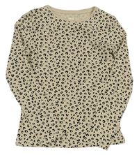 Béžovo-černé triko s leopardím vzorem H&M