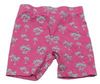 Ružové elastické kraťasy s palmami Primark
