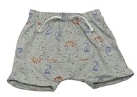 Sivé kraťasy s dinosaurami Matalan