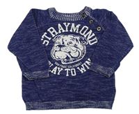 Tmavomodrý melírovaný ľahký sveter s psíkom H&M