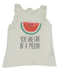 Biely top s melónom H&M