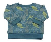Tmavozelená vzorovaná mikina s dinosaurami Primark