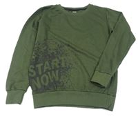 Khaki mikina s nápisem Y.F.K.