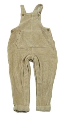 Béžové sametové žebrované laclové tepláky F&F