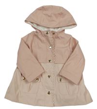 Ružová nepromokavá jarná parka s kapucňou Cynthia Rowley