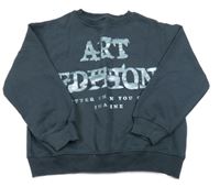 Tmavosivá mikina s nápismi Zara