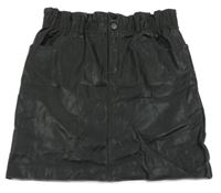 Čierna koženková sukňa s vreckami only